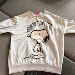 Urban Planet Gray Snoopy Crew Neck Sweater